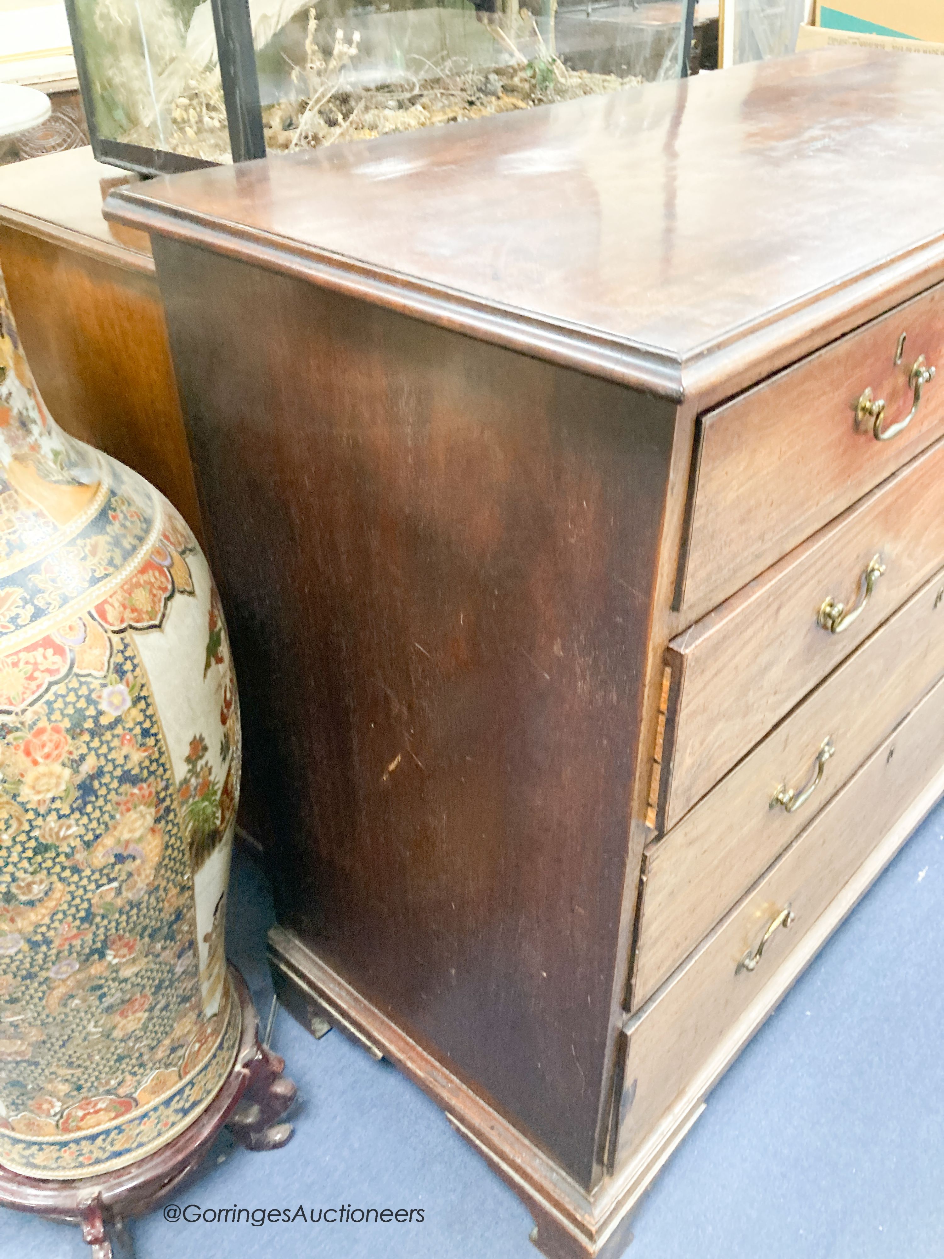 A George III mahogany chest, width 114cm, depth 51cm, height 99cm